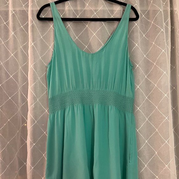turquoise silk aritzia babaton dress size large - Picture 5 of 6